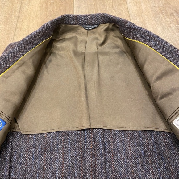 VINTAGE! 🌟HARRIS TWEED🌟 MENS 2 BUTTON WOOL SPORT COAT BLAZER BROWN SZ 40 - Picture 8 of 13
